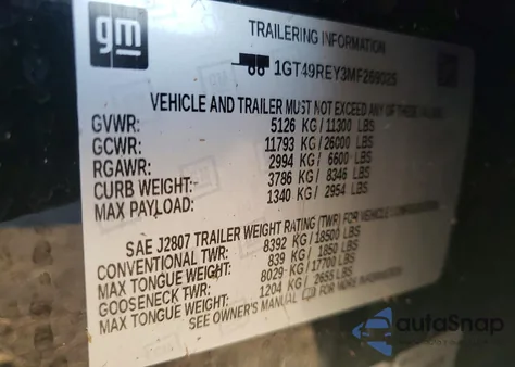 2021 GMC Sierra K2500 Denali из США, поврежденный, VIN 1GT49REY3MF269025